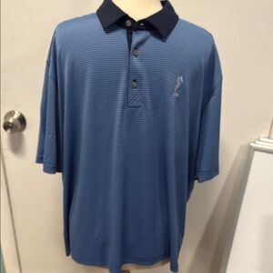 Cutter & Buck Men's Blue Striped Polo Shirt